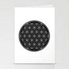 Flower of life on black Stationery Card Gallery Image 2
