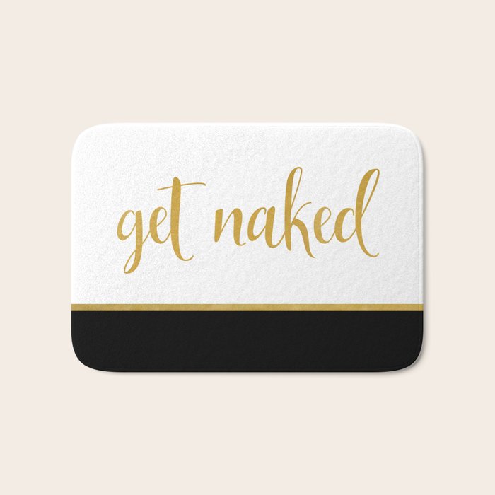 Get Naked, Fun, Bathroom Art and Funny Shower Curtain Bath Mat Gallery Image 1