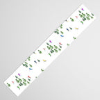 Downhill Mountain Aerial View Skiers - Winter skiing illustration Table Runner Gallery Image 3