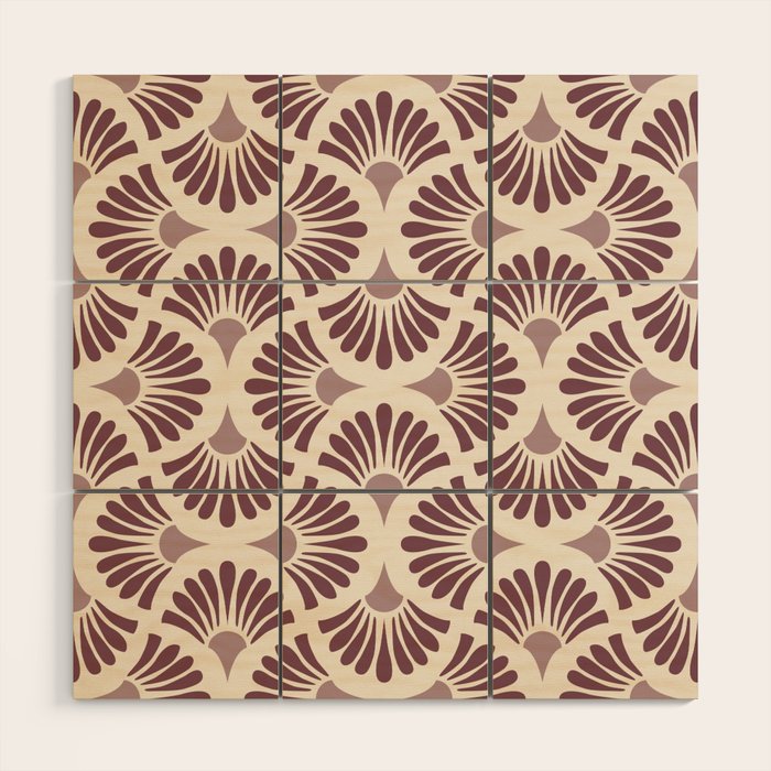 Vintage Fan Shell Pattern Wood Wall Art Gallery Image 1