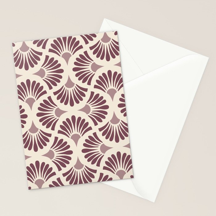 Vintage Fan Shell Pattern Stationery Card Gallery Image 2