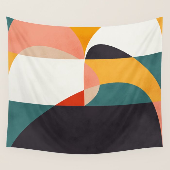 modern shapes 6 Wall Tapestry Gallery Image 1