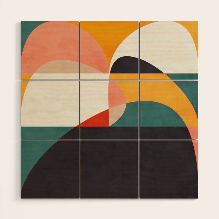 modern shapes 6 Wood Wall Art Gallery Image 1