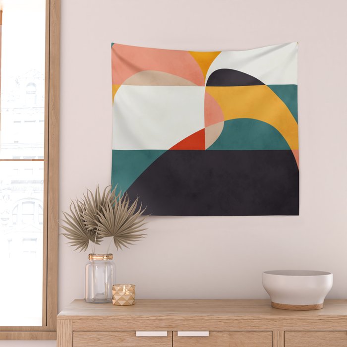 modern shapes 6 Wall Tapestry Gallery Image 2