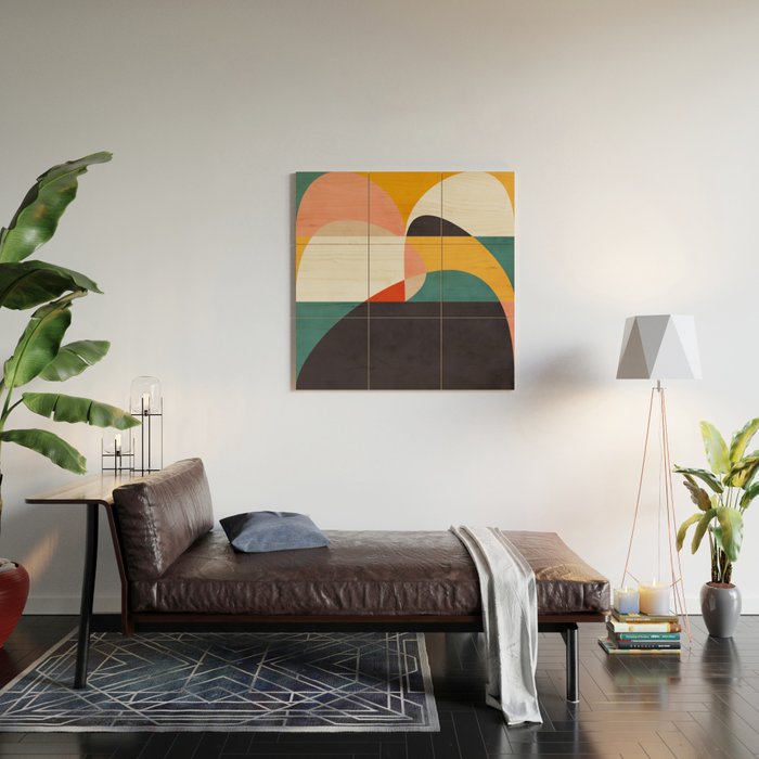 modern shapes 6 Wood Wall Art Gallery Image 2