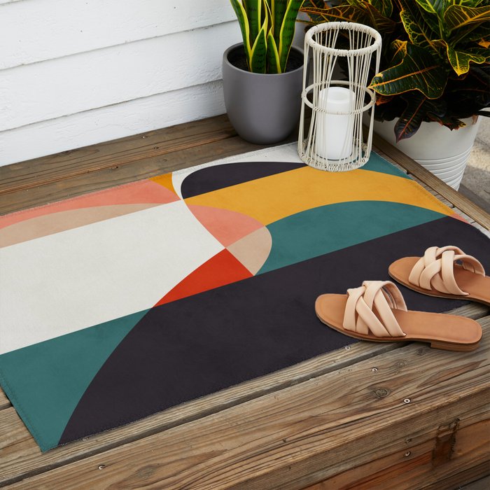 modern shapes 6 Outdoor Rug Gallery Image 2