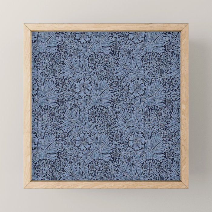 William Morris Marigold Navy Mini Art Print Gallery Image 1