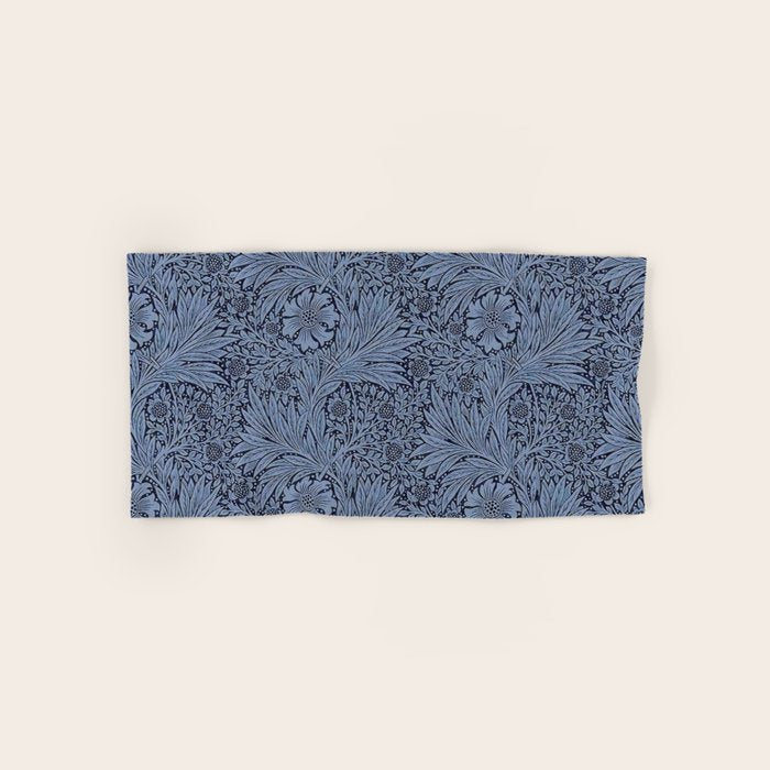 William Morris Marigold Navy Bath Towel Gallery Image 1