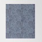 William Morris Marigold Navy Throw Blanket Gallery Image 2