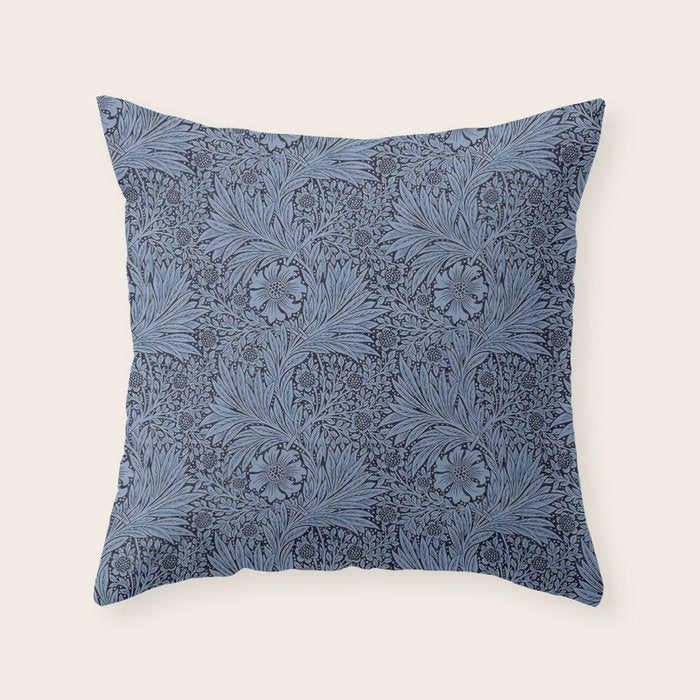 William Morris Marigold Navy Throw Pillow Gallery Image 6