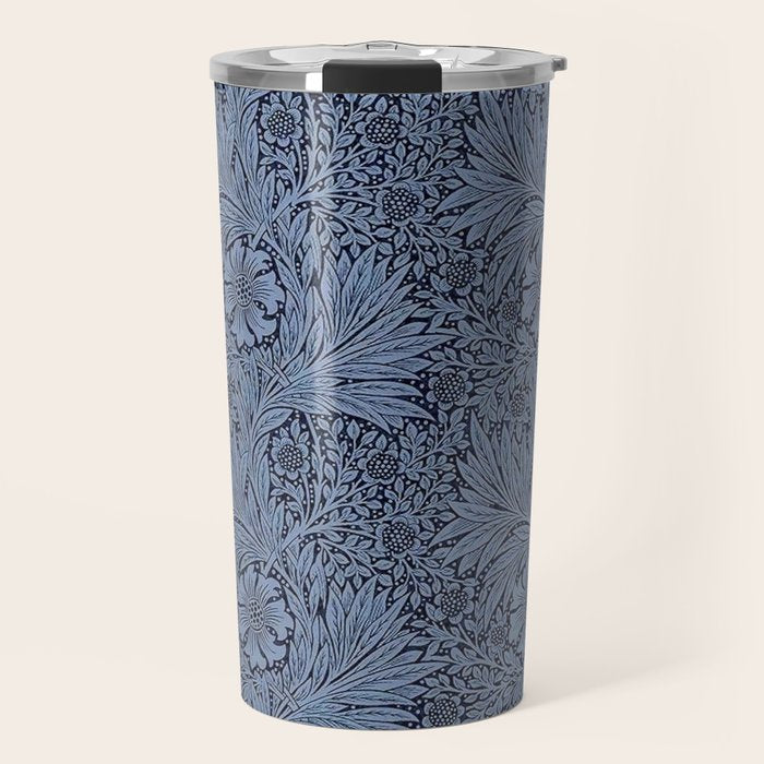 William Morris Marigold Navy Travel Mug Gallery Image 1