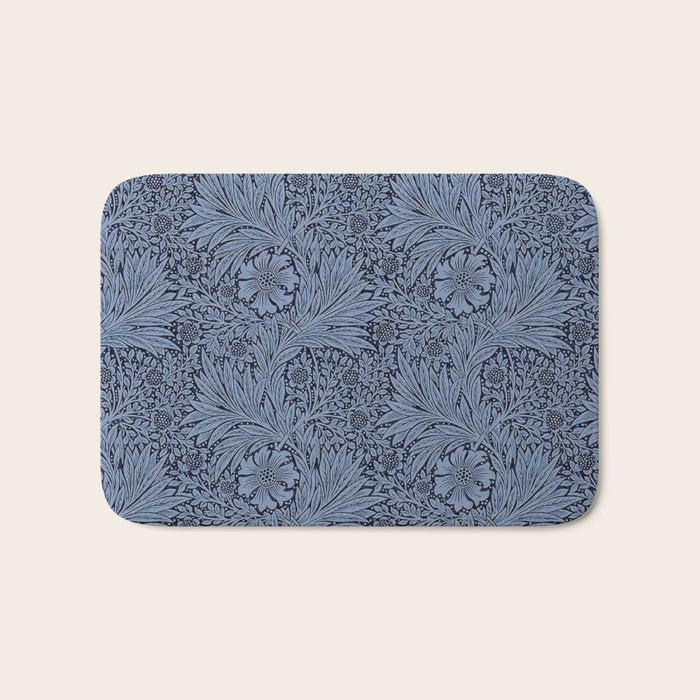 William Morris Marigold Navy Bath Mat Gallery Image 1