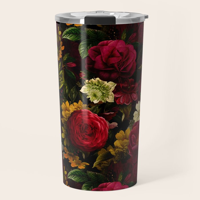 Dutch Midnight Vintage Red Roses Garden Travel Mug Gallery Image 1