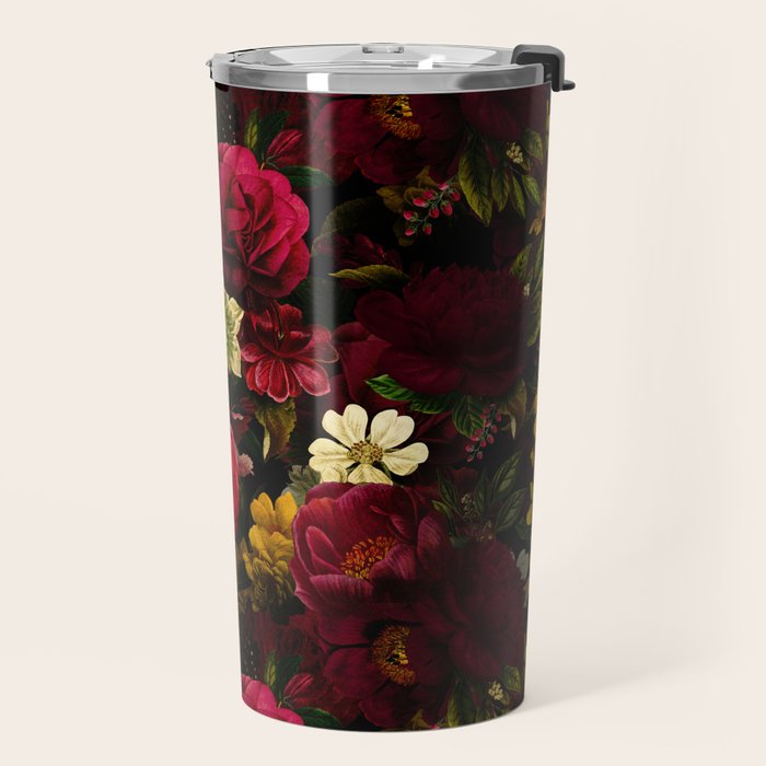 Dutch Midnight Vintage Red Roses Garden Travel Mug Gallery Image 2