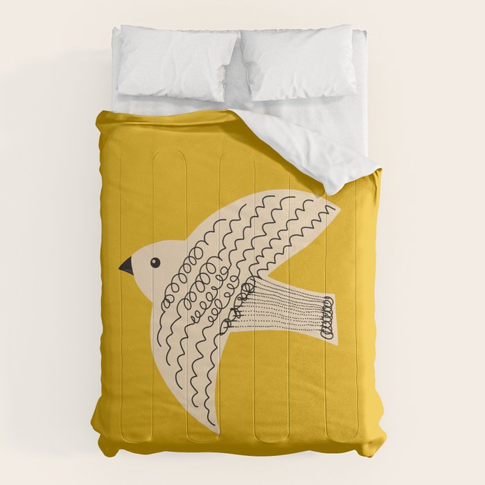 Yellow starling Comforter Gallery Image 6