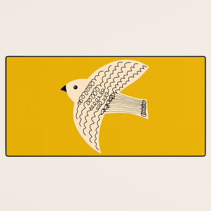 Yellow starling Desk Mat Gallery Image 3