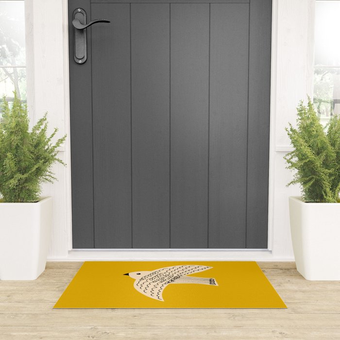 Yellow starling Welcome Mat Gallery Image 3
