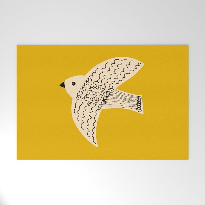 Yellow starling Welcome Mat Gallery Image 1