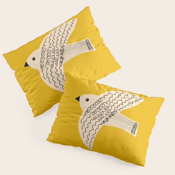 Yellow starling Pillow Sham Gallery Image 3