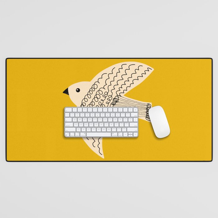 Yellow starling Desk Mat Gallery Image 1