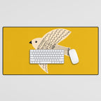 Yellow starling Desk Mat Gallery Image 1