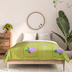 Tennis Rackets & Roses in Lime & Lavender Comforter Gallery Image 3