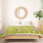 Tennis Rackets & Roses in Lime & Lavender Duvet Cover Gallery Image 3