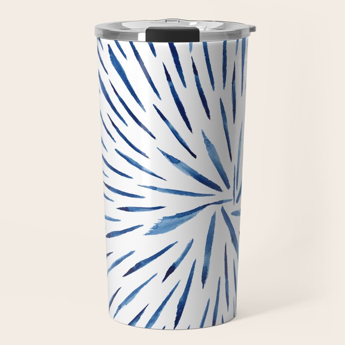 Indigo Sparks | Watercolor Pattern Travel Mug Gallery Image 1