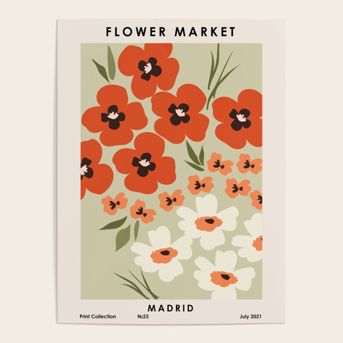 Flower market. Madrid Poster Gallery Image 1
