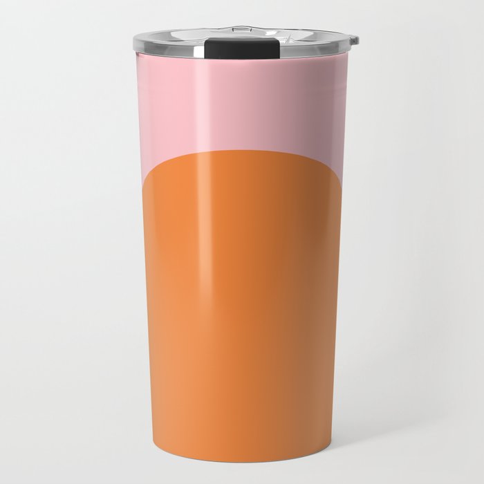 Minimal Modern Archway Color Block in Orange and Pink Travel Mug Gallery Image 1