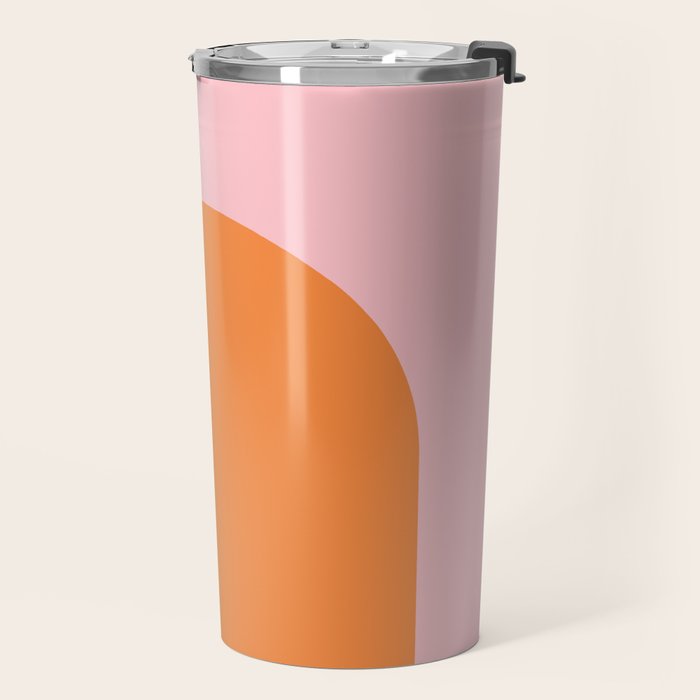 Minimal Modern Archway Color Block in Orange and Pink Travel Mug Gallery Image 2