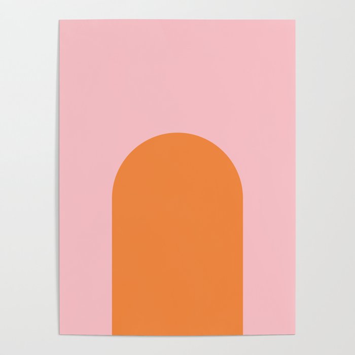 Minimal Modern Archway Color Block in Orange and Pink Poster Gallery Image 4