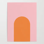 Minimal Modern Archway Color Block in Orange and Pink Poster Gallery Image 4