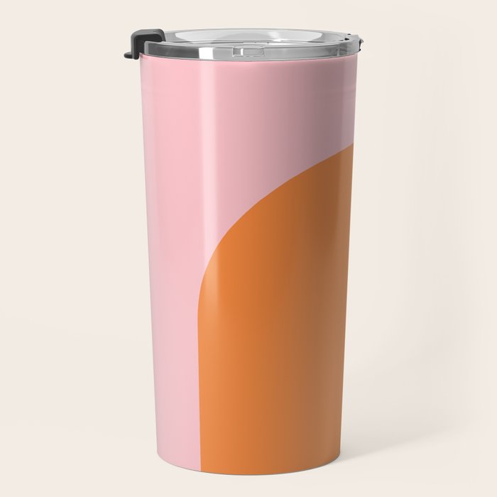 Minimal Modern Archway Color Block in Orange and Pink Travel Mug Gallery Image 3