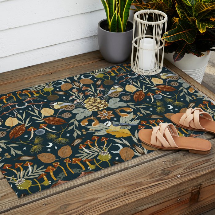 Birds in Autumn Night DP Outdoor Rug Gallery Image 2