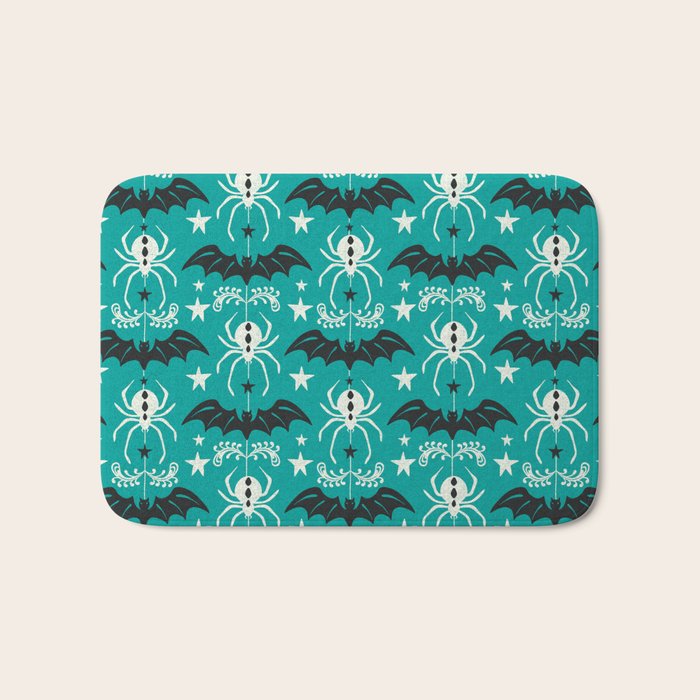Night Creatures - Teal Bath Mat Gallery Image 1