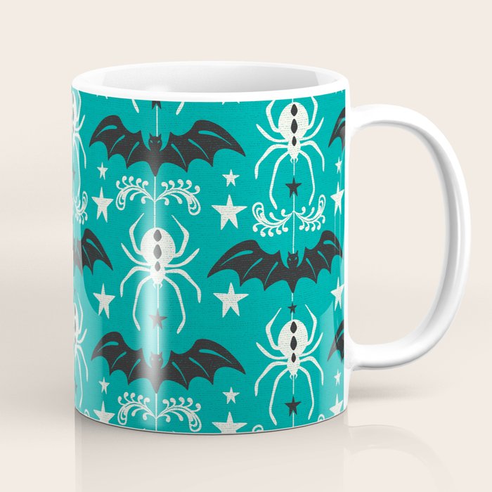 Night Creatures - Teal Coffee Mug Gallery Image 1