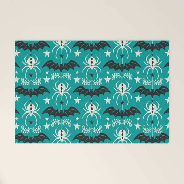 Night Creatures - Teal Welcome Mat Gallery Image 1