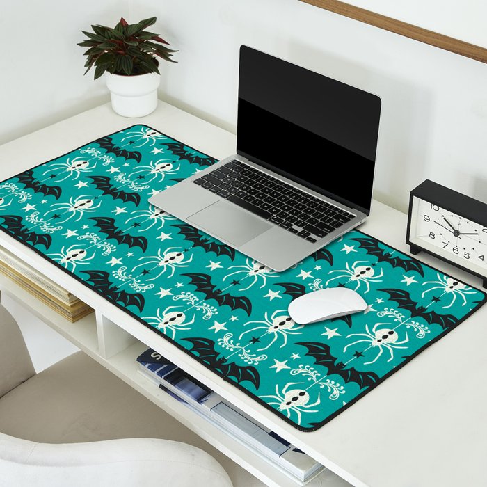 Night Creatures - Teal Desk Mat Gallery Image 2