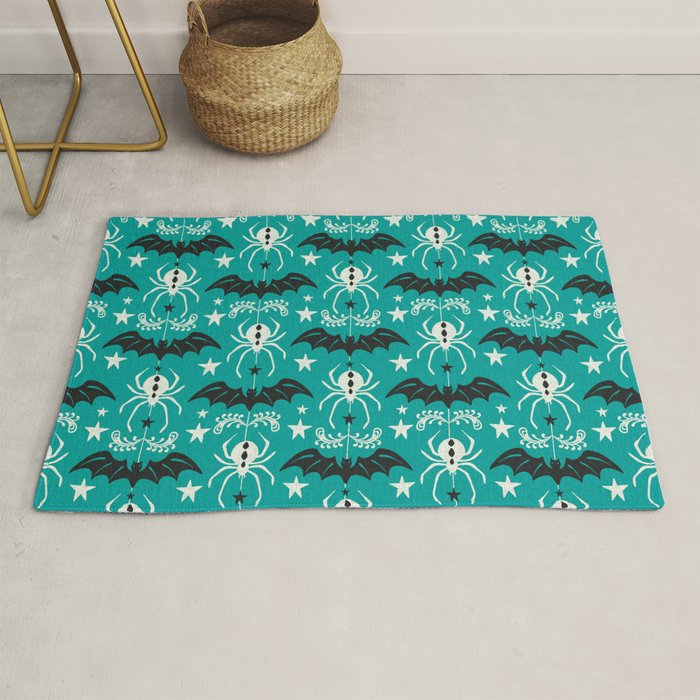 Night Creatures - Teal Rug Gallery Image 1