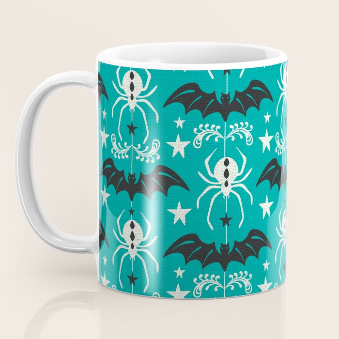 Night Creatures - Teal Coffee Mug Gallery Image 3