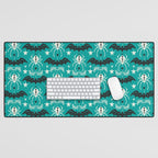 Night Creatures - Teal Desk Mat Gallery Image 1