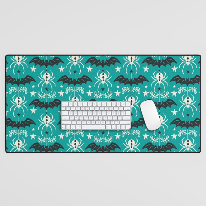 Night Creatures - Teal Desk Mat Gallery Image 1