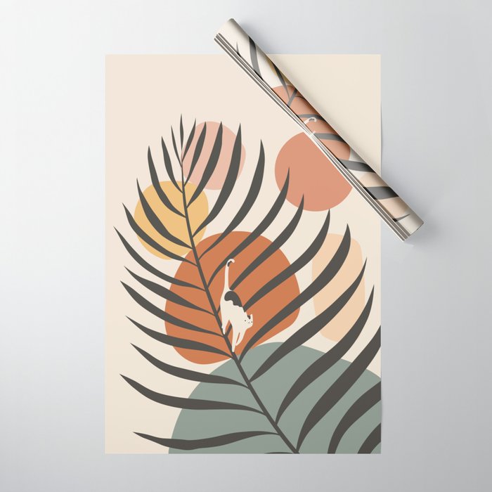 Cat and Plant 32 Wrapping Paper Gallery Image 1