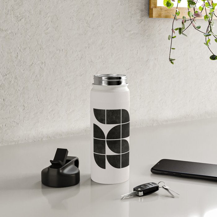 Mid-Century Modern No.35 - Woodblock Print Water Bottle Gallery Image 4