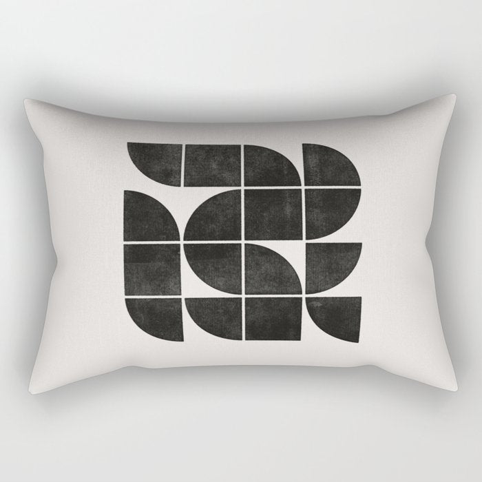 Mid-Century Modern No.35 - Woodblock Print Rectangular Pillow Gallery Image 1