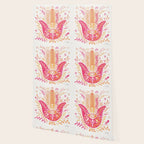 Hamsa Hand â Pink & Peach Palette Wallpaper Gallery Image 2