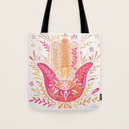 Hamsa Hand â Pink & Peach Palette Tote Bag Gallery Image 1