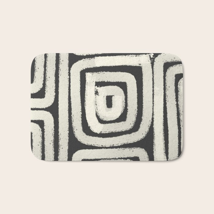 Boho black and white tribal design Bath Mat Gallery Image 1