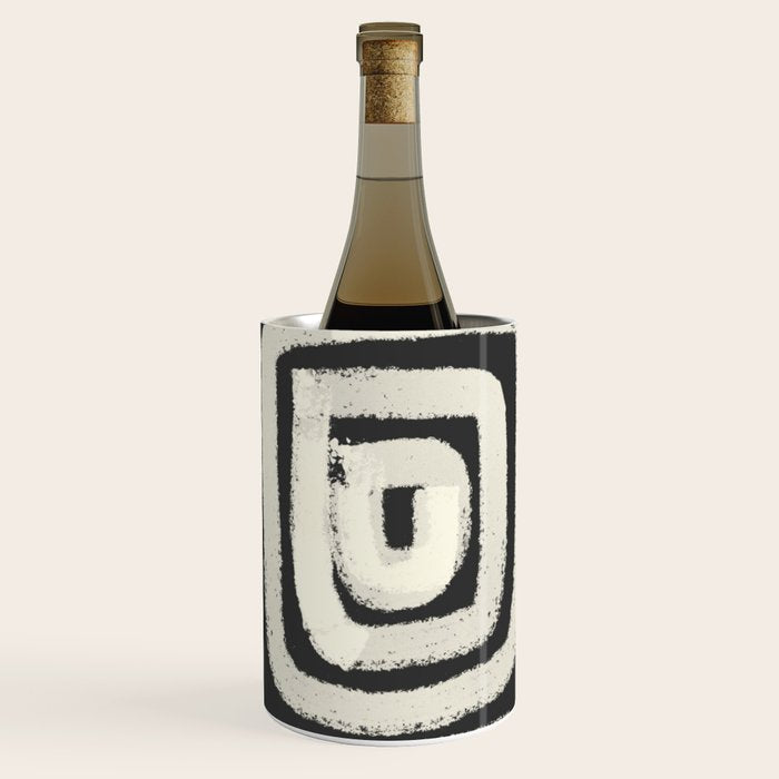 Boho black and white tribal design Wine Chiller